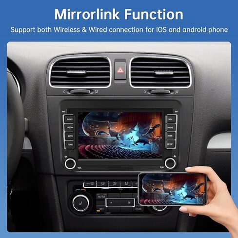 Road Top 7 inch Linux Car Stereo Touchscreen for Volkswagen Golf/Passat/Polo, Car Radio Receiver with Wireless CarPlay/Android Auto/Mirrorlink, for Siri Voice Control/Navigation Multimedia Stereo in Saudi Arabia