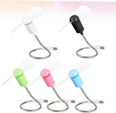 POPETPOP 5 قطعة USB مراوح صغيرة مرنة مراوح التبريد الصغيرة الصامتة المحمولة للكمبيوتر المحمول مكتب المنزل استخدام لون عشوائي in Saudi Arabia