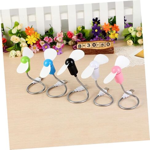 POPETPOP 5 قطعة USB مراوح صغيرة مرنة مراوح التبريد الصغيرة الصامتة المحمولة للكمبيوتر المحمول مكتب المنزل استخدام لون عشوائي in Saudi Arabia