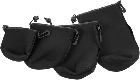 4Pcs Waterproof Camera Lens Storage Bag Set with Drawstring Portable Elastic Lens Pouch for DSLR Travel Protective Case in Saudi Arabia