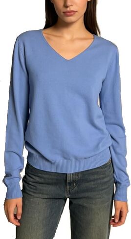 Women's Long Sleeves V Neck Sweater, Batwing Sleeves Women Tops Fall Sweaters, X01 V Neck Bat Sleeve Hot Pink, US Large in Saudi Arabia