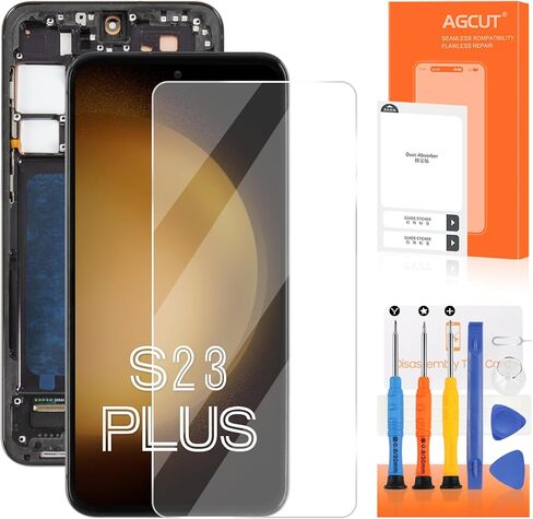 INCELL لهاتف Samsung Galaxy S23 Plus استبدال الشاشة لشاشة Samsung S23 Plus LCD S916B S916U SM-S916W LCD محول الأرقام شاشة تعمل باللمس جزء إصلاح تجميع الشاشة مع الإطار (الإصدار الأمريكي، بدون بصمة) in Kuwait