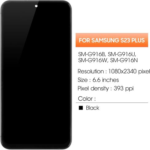 INCELL لهاتف Samsung Galaxy S23 Plus استبدال الشاشة لشاشة Samsung S23 Plus LCD S916B S916U SM-S916W LCD محول الأرقام شاشة تعمل باللمس جزء إصلاح تجميع الشاشة مع الإطار (الإصدار الأمريكي، بدون بصمة) in Kuwait