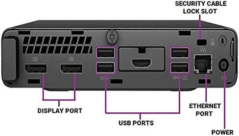 كمبيوتر HP ProDesk 600 G4 Business Mini Desktop، Intel Hexa-Core i5-8600T، ذاكرة وصول عشوائي DDR4 سعة 16 جيجابايت، محرك أقراص PCIe SSD بسعة 256 جيجابايت، نظام التشغيل Windows 11 Pro، (متجدد) in Saudi Arabia