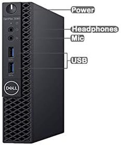 حزمة سطح المكتب Dell Optiplex 3060 Micro PC مع Intel Core i5-8500T 2.1 جيجا هرتز 6 النواة (سداسي النواة)، 16 جيجا بايت DDR4 RAM، 256 جيجا SSD، Windows 11 Pro، لوحة مفاتيح، ماوس (متجدد) in Kuwait