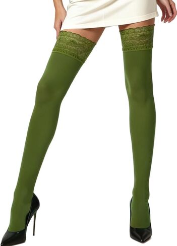 Mila Marutti Thigh High Stockings for Women Pantyhose Opaque Tights Lace Top Stay Ups in Kuwait