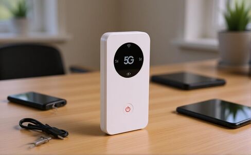 CUIFATI 5G WiFi 6 نقطة اتصال متنقلة، راوتر سفر محمول بسرعة 2.77 جيجابت في الثانية مع فتحة بطاقة SIM نانو، ما يصل إلى 16 جهازًا، جهاز نقطة اتصال متنقلة 6100 مللي أمبير، 2.4 جيجا هرتز و5.8 جيجا هرتز، لأعمال السفر in Kuwait