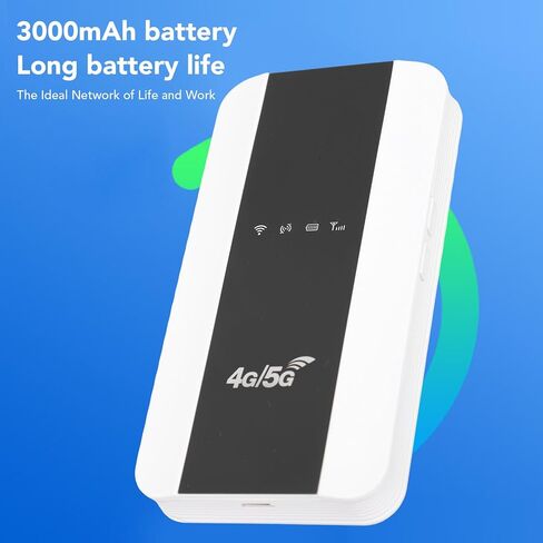 نقطة اتصال واي فاي 4G 5G، راوتر سفر محمول مع فتحة بطاقة SIM بطارية 3000 مللي أمبير في الساعة، للهواتف الذكية والأجهزة اللوحية وأجهزة الكمبيوتر المحمولة والسفر المنزلي والخارجي بسرعة 150 ميجابت في الثانية 10 أجهزة (إصدار الولايات المتحدة) in Kuwait