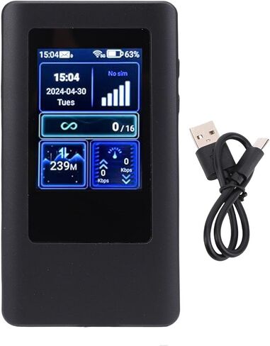 واي فاي محمول 5G، راوتر سفر لاسلكي مع شاشة عرض وفتحة بطاقة، نطاق مزدوج 2.4 جيجا هرتز 5 جيجا هرتز، سرعة تنزيل سريعة 1200 ميجا بايت في الثانية، بطارية مدمجة 4200 مللي أمبير في الساعة، للسفر في العمل المنزلي in Kuwait
