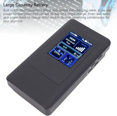 واي فاي محمول 5G، راوتر سفر لاسلكي مع شاشة عرض وفتحة بطاقة، نطاق مزدوج 2.4 جيجا هرتز 5 جيجا هرتز، سرعة تنزيل سريعة 1200 ميجا بايت في الثانية، بطارية مدمجة 4200 مللي أمبير في الساعة، للسفر في العمل المنزلي in Kuwait