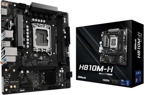 اللوحة الأم ASRock H810M-H LGA1851 Micro-ATX، تدعم معالجات Intel Core Ultra Series 2، DDR5 6400، PCIe 4.0، Gigabit LAN، Hyper M.2، SATA3، HDMI in Kuwait