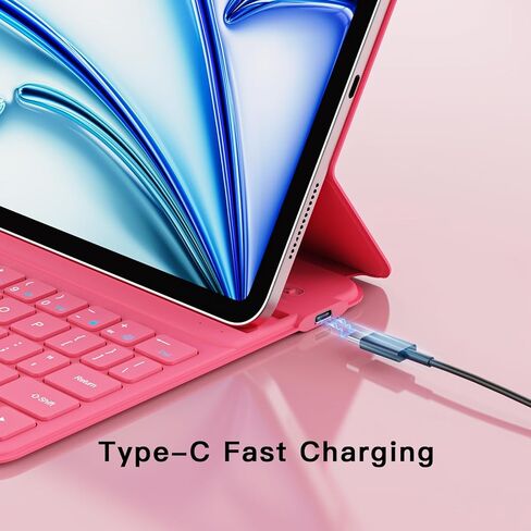Keyboard Case for iPad Air 11 inch (M3-2025, M2-2024), Ultra-Slim & Lightweight, Magnetic Detachable Rechargeable Smart Folio for Air 11 M3/M2 & iPad Air 5/4 10.9", Pink in Saudi Arabia