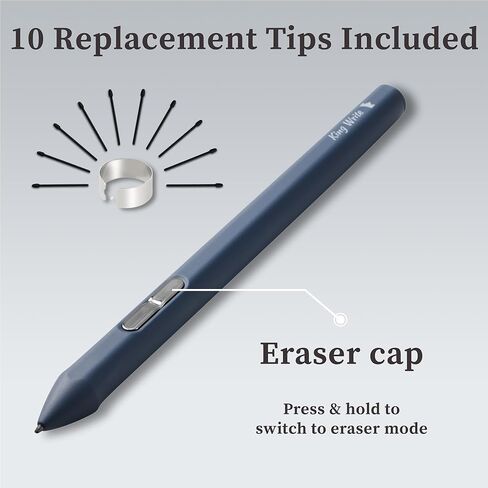 قلم لمس SY05 EMR لجهاز Kindle Scribe & Remarkable 2، ضغط 4096، ممحاة رقمية، بدون بطارية، مرفق مغناطيسي، 10 نصائح بديلة (أسود) in Kuwait