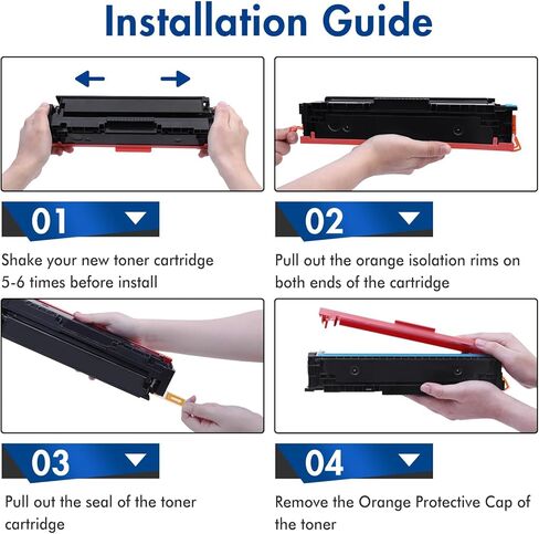 مجموعة خراطيش حبر 202A مكونة من 4 عبوات M281cdw متوافقة مع HP 202X لحبر LaserJet Pro MFP M281cdw M254dw M281fdn M254dn M254nw M281 CF500X CF500A (أسود سماوي أصفر أرجواني) in Kuwait