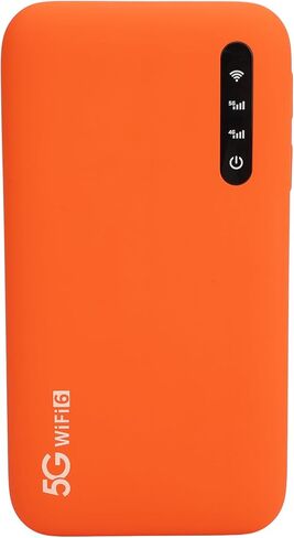 5G Mobile Hotspot Efficient Double Band WiFi6 Portable Router for Travel with 6100mAh Battery for 16 Devices Orange ABS 5.4 X 2.8 X 0.6in in Saudi Arabia