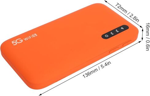 5G Mobile Hotspot Efficient Double Band WiFi6 Portable Router for Travel with 6100mAh Battery for 16 Devices Orange ABS 5.4 X 2.8 X 0.6in in Saudi Arabia