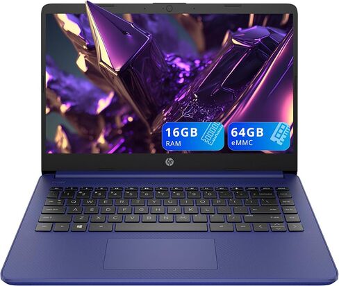 كمبيوتر محمول HP Stream 14 بوصة Micro-Edge HD يعمل باللمس، Intel Celeron N4020، ذاكرة الوصول العشوائي 8 جيجابايت، 64 جيجابايت eMMC، Wi-Fi 5، بلوتوث، Windows 11، أزرق (متجدد) in Kuwait