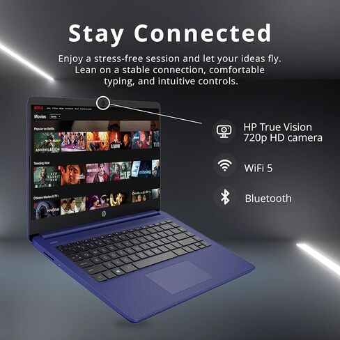كمبيوتر محمول HP Stream 14 بوصة Micro-Edge HD يعمل باللمس، Intel Celeron N4020، ذاكرة الوصول العشوائي 8 جيجابايت، 64 جيجابايت eMMC، Wi-Fi 5، بلوتوث، Windows 11، أزرق (متجدد) in Kuwait