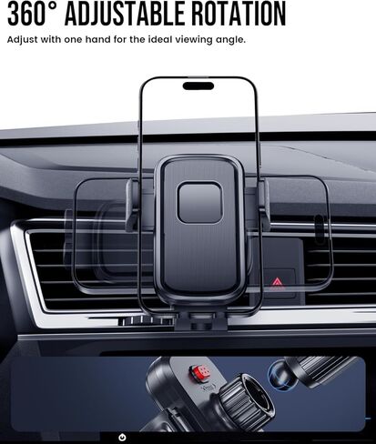 Delobon Phone Holders for Your Car [One-Button Release] Car Phone Mount 360° Adjustable Vent Cell Phone Holder for iPhone 17 Pro Max 16 15 Samsung S25 S24 in Kuwait