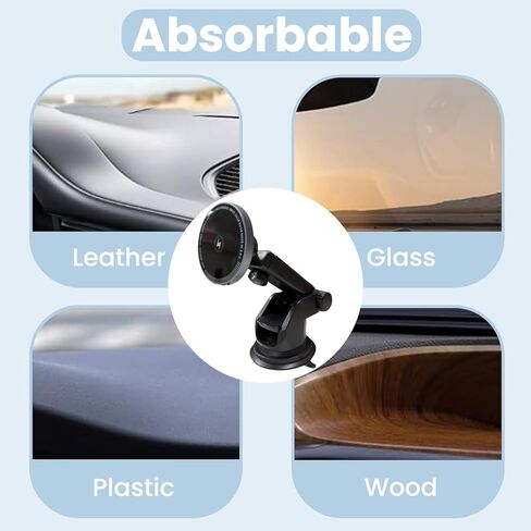 15W Car Mount Charger Compatible with MagSafe, Magnetic Wireless Car Charger Compatible with iPhone 17 Pro Max Accessories, for Your Car Charger (Windshield/Vent/Dash) in Saudi Arabia