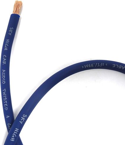 5 ft OFC 4 Gauge Oversized Blue Power Ground Wire Sky High Car Audio in Saudi Arabia