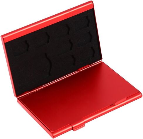 Pilipane Premium Aluminium TF Card Holder Micro SD Memory Storage Case Durable Reusable Compact Organizer for Photographers Tech Enthusiasts Black Silver Red Options (Black) in Saudi Arabia