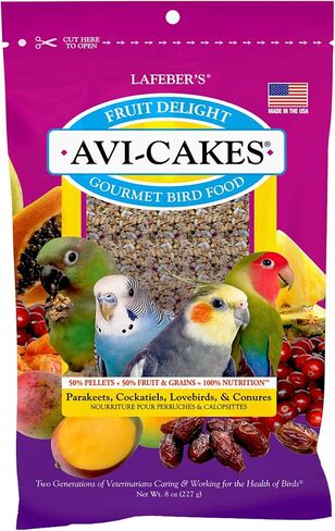 Lafeber's Fruit Perfle Avi Cakes Food Bird Bird ، مصنوع من المكونات غير المعدلة وراثيًا ومكونات من الدرجة البشرية ، من أجل Cockatiels Conurs (Budgies) Lovebirds (8 Oz Pack of 2) in Saudi Arabia