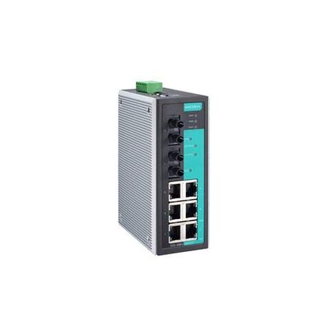 MOXA EDS-408A-MM-ST-T Entry Level Managed Ethernet Switch with 6 x 10/100 BaseTx Ports, 2 Multi Mode 100 BaseFx Ports with Port Base VLAN, and QoS with -40~75C, ST Connector in Saudi Arabia