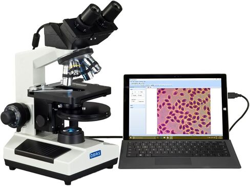 OMAX 40X-2500X Built-in 3.0MP Digital Camera Phase LED Microscope+Plan Turret Phase Disk+Hard Case in Saudi Arabia
