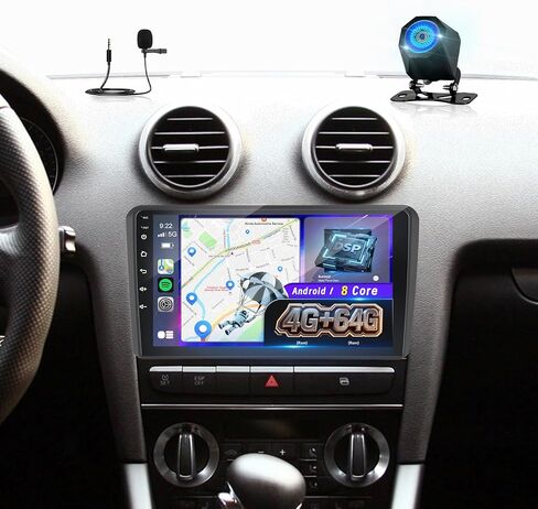 [4+64 جيجابايت] راديو Android لسيارة Audi A3 2008-2012: NHOPEEW شاشة لمس IPS مقاس 9 بوصات Audi A3 ستيريو - تشغيل لاسلكي وAndroid Auto، صفحة رئيسية مخصصة، DSP/EQ، 5G/WiFi، SWC + كاميرا الرؤية الخلفية + Canbus in Kuwait