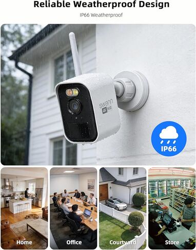 نظام كاميرا أمان لاسلكية Swann Maxranger MINI 4K، واي فاي طويل المدى يصل إلى 1000 قدم، للمنزل/الخارج، طقم NVR 8CH 3-Cam، تسجيل 24/7، رؤية ليلية ملونة، اكتشاف حقيقي، بدون رسوم شهرية، MRMINISD3 in Kuwait