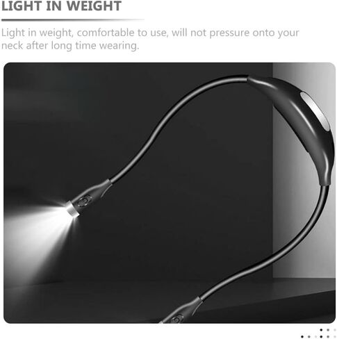 مصباح قراءة للرقبة قابل لإعادة الشحن، مصباح LED مرن قابل للتعديل USB لحماية العين بدون استخدام اليدين للقراءة أثناء النوم والجري الليلي في الهواء الطلق in Kuwait