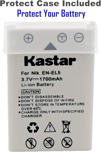 بطارية Kastar EN-EL5 بديلة لنيكون CoolPix P90 P80 Coolpix P100 P500 P510 P520 P530 Coolpix P5000 P5100 Coolpix P6000 Coolpix S10 Coolpix 3700 4200 5200 5900 7900 Coolpix P3 P4 in Saudi Arabia