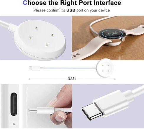 Wall Fast Charger for Google Pixel Watch 2 & 3 USB-C Fast Charging Cable Cord- Works with Pixel Watch 3 & 2 in Saudi Arabia