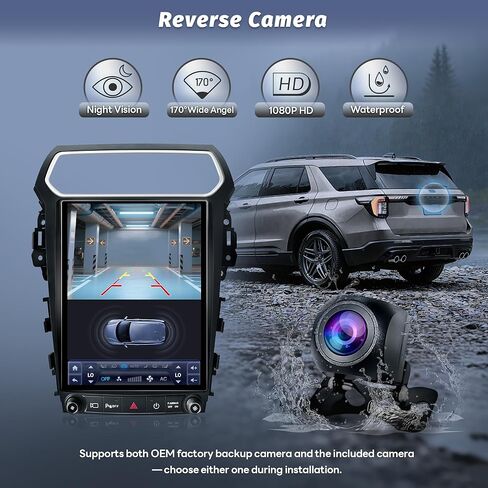 12.1" Radio Upgrade for Ford Explorer 2011-2019,8Core Explorer Android 13 Headunit T-Style Vertical Screen Stereo with CarPlay Android Auto DSP GPS AM FM GPS 1080P Backup Camera 4+64G in Saudi Arabia