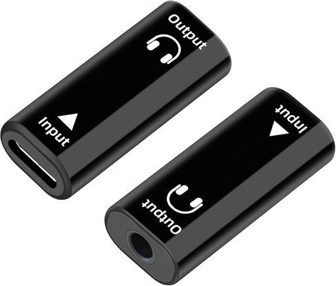 GELRHONR USB C to 3.5mm Audio Adapter, Type C Female to 1/8 "TRRS Male Headphone Jack Adapter, 16Bit/48Khz High Fidelity Audio Converter with PC, Laptop, Phone 2Pack (USB C F to 3.5mm M) in Saudi Arabia