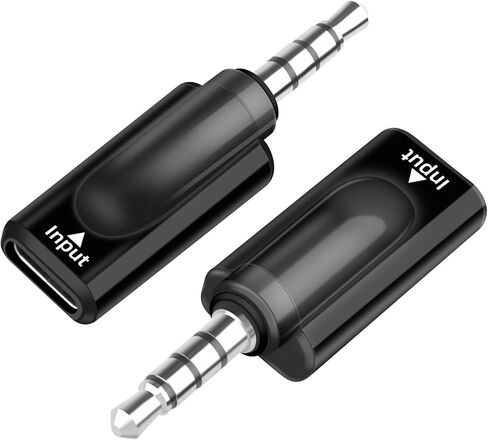 محول صوت GELRHONR USB C إلى 3.5 مم، محول مقبس سماعة الرأس من النوع C أنثى إلى 1/8 بوصة TRRS ذكر، محول صوت عالي الدقة 16 بت/48 كيلو هرتز مع الكمبيوتر الشخصي والكمبيوتر المحمول والهاتف 2 حزمة (USB C F إلى 3.5 مم M) in Kuwait