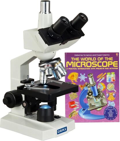 OMAX 40X-2500X LED Trinocular Lab Compound Microscope with Microscope Book and Mechanical Stage in Saudi Arabia
