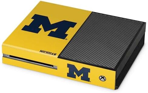Skinit Decal Gaming Skin Compatible with Xbox One Console - Officially Licensed College Michigan M Logo Yellow Design in Saudi Arabia