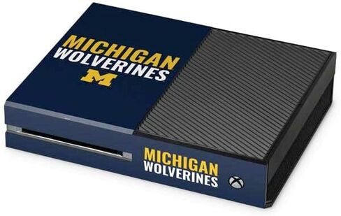 ملصق Skinit المخصص للألعاب متوافق مع وحدة تحكم Xbox One - تصميم College Michigan Wolverines M المرخص رسميًا in Saudi Arabia