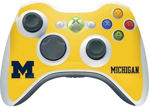 Skinit Decal Gaming Skin Compatible with Xbox 360 Wireless Controller - Officially Licensed College Michigan M Logo Yellow Design in Saudi Arabia