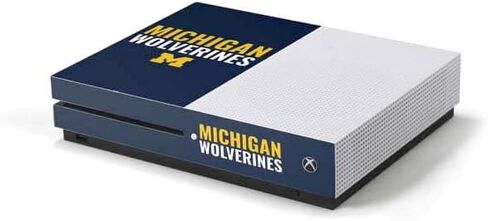 Skinit Decal Gaming Skin Compatible with Xbox One S Console - Officially Licensed College Michigan Wolverines M Design in Saudi Arabia