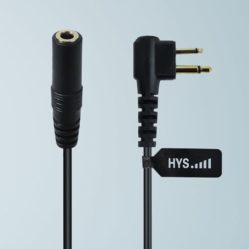 HYS Listen ONLY CLS1110 Walkie Talkie 3.5mm Audio Extension Cable Adapter Earpiece Adapter for Motorola Walkie Talkies, BPR40/CP/CLS/DTR/PR/RDU/RMU Series 2pin Connector Cable (Coiled and Straight) in Saudi Arabia