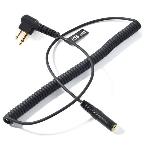 HYS Listen ONLY CLS1110 Walkie Talkie 3.5mm Audio Extension Cable Adapter Earpiece Adapter for Motorola Walkie Talkies, BPR40/CP/CLS/DTR/PR/RDU/RMU Series 2pin Connector Cable (Coiled and Straight) in Saudi Arabia