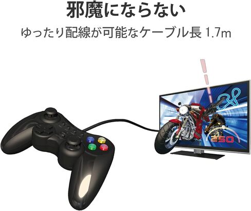 Elecom [Dragon Quest X / Ff Xiv: Shinsei Eoruzea موصى به] لوحة ألعاب USB 13 زر نوع رقمي / تناظري متوافق (أسود) Jc-u3613mbk in Saudi Arabia