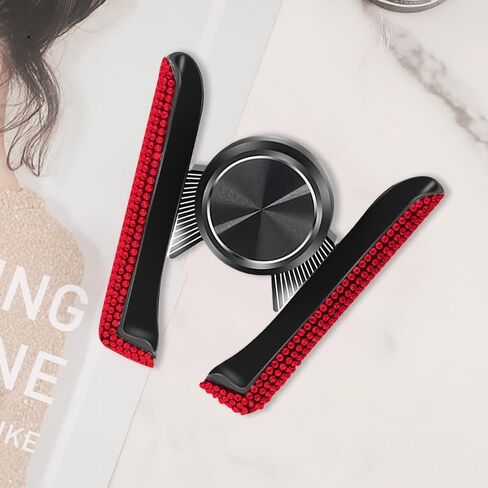 1pc Car Phone Holder with Artificial Diamond, Car-Mounted Phone Holder, Cute Dual-Function Air Outlet Car-Mounted Holder, Red Rhinestone in Saudi Arabia