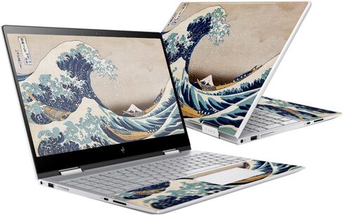 MightySkins Skin Compatible with HP Envy x360 15" (2017) - Great Wave of Kanagawa | Protective, Durable, and Unique Vinyl Decal wrap Cover | Easy to Apply, Remove, and Change Styles | Made in The USA in Saudi Arabia