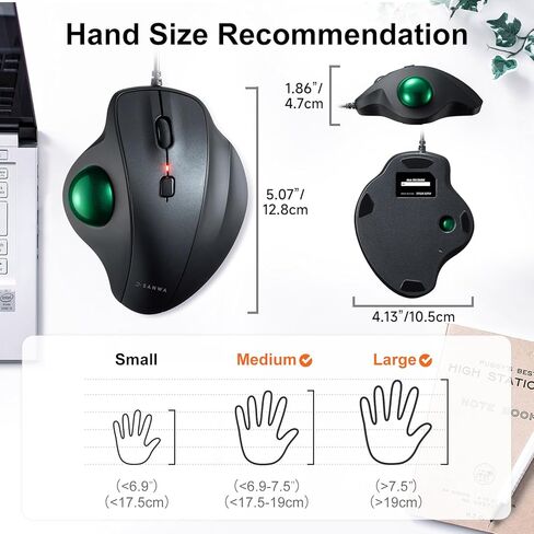 SANWA TB128GR Wired Trackball Mouse + GSKB066W Bluetooth Keyboard with Touchpad Set, Silent Click Roller Ball Mice, Multi Device Trackpad Keyboard, Compatible with Mac, Laptop, PC, Windows, macOS in Saudi Arabia