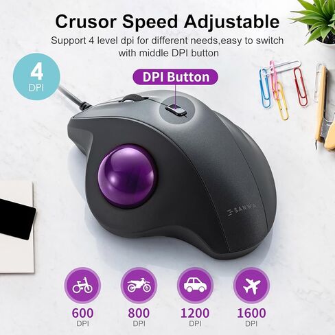 SANWA TB128V Wired Trackball Mouse + GSKB066 Bluetooth Keyboard with Touchpad Set, Silent Click Roller Ball Mice, Multi Device Trackpad Keyboard, Compatible with Mac, Laptop, PC, Windows, macOS in Saudi Arabia