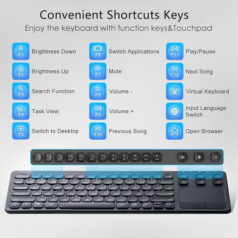 SANWA TB128BL Wired Trackball Mouse + GSKB066 Bluetooth Keyboard with Touchpad Set, Silent Click Roller Ball Mice, Multi Device Trackpad Keyboard, Compatible with Mac, Laptop, PC, Windows, macOS in Saudi Arabia